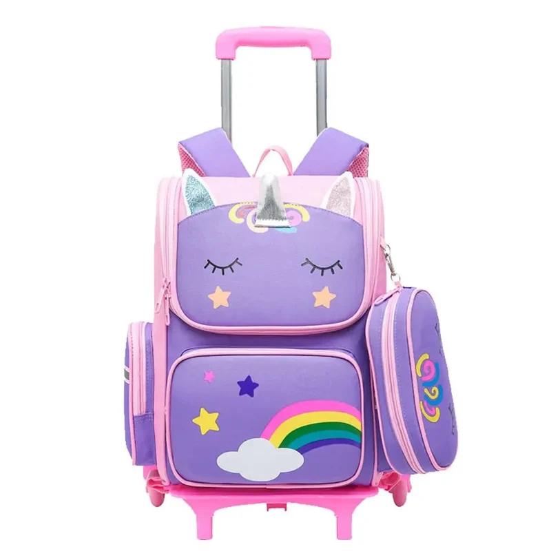 Sac de Voyage à Roulettes Enfant | Trousse et Chariot Inclus