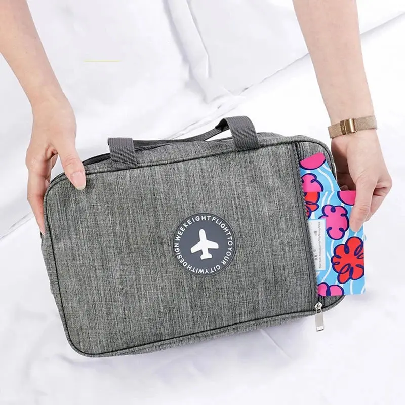 Sac de Toilette Voyage Avion | Nylon Étanche Multi-Compartiments