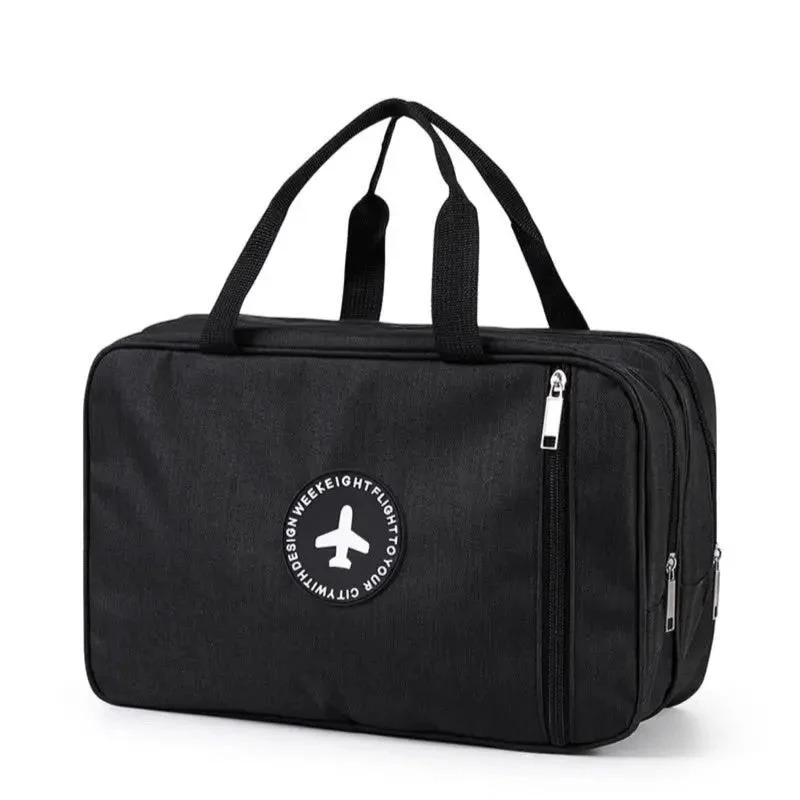Sac de Toilette Voyage Avion | Nylon Étanche Multi-Compartiments