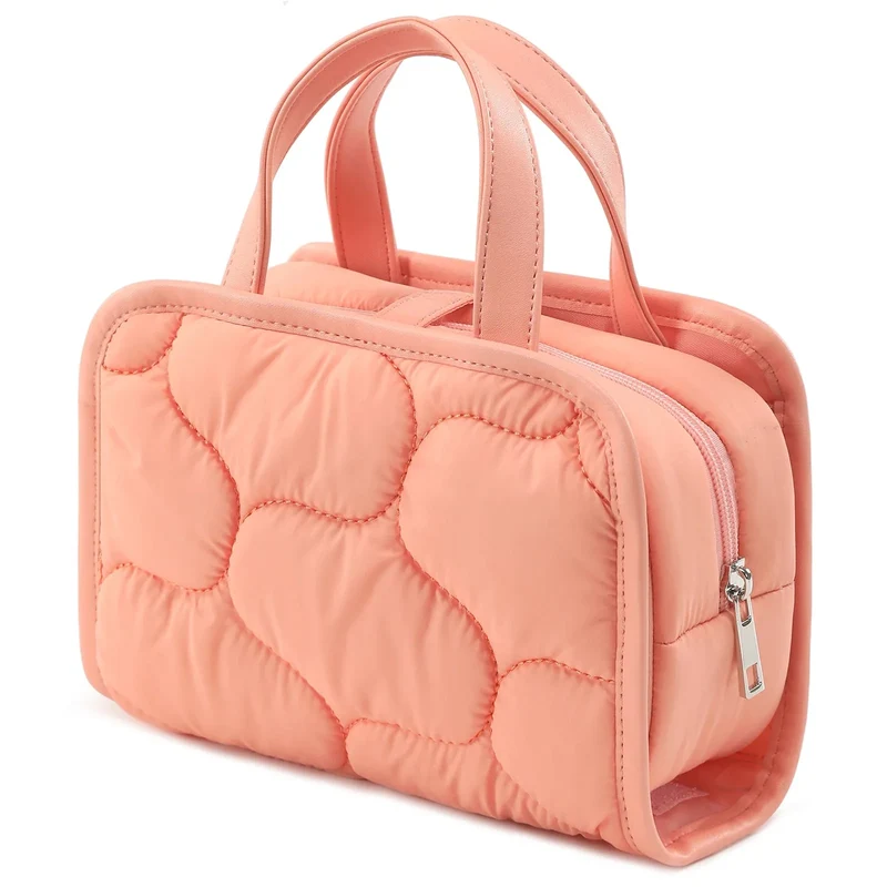 Sac de Toilette Femme Matelassé | Trousse Amovible Transparente