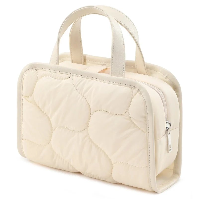 Sac de Toilette Femme Matelassé | Trousse Amovible Transparente