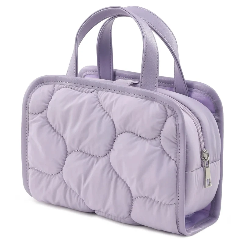Sac de Toilette Femme Matelassé | Trousse Amovible Transparente