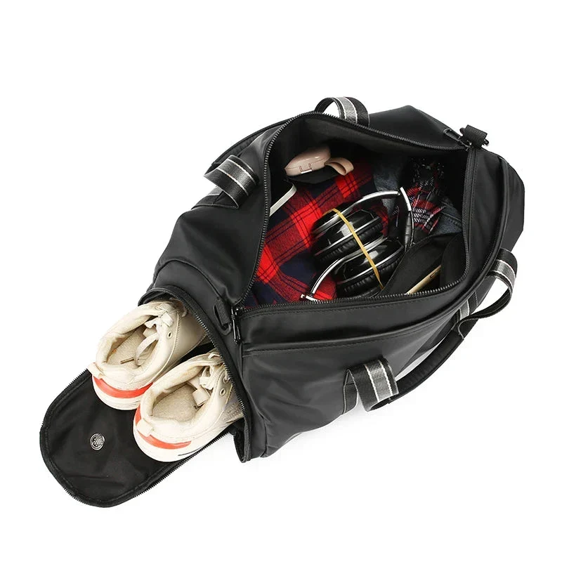 Sac de Sport Homme Polochon | Nylon Imperméable et Poches Multiples