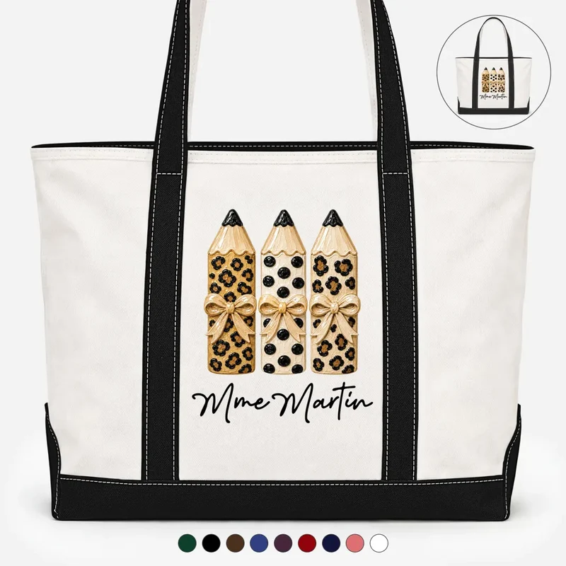 Cadeau Maîtresse Utile - Sac Cabas En Toile Personnalisé