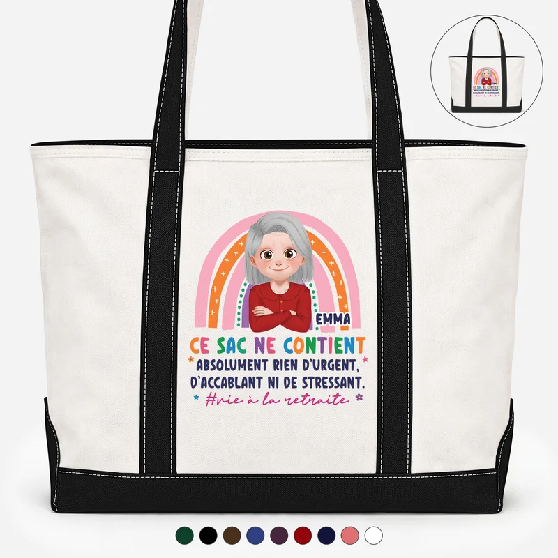 Vie À La Retraite - Tote Bag En Toile Personnalisable