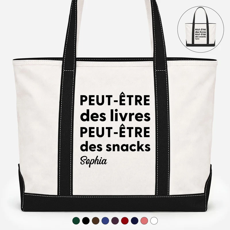 Peut-être Des Livres - Sac Cabas En Toile Personnalisé Pour Femme