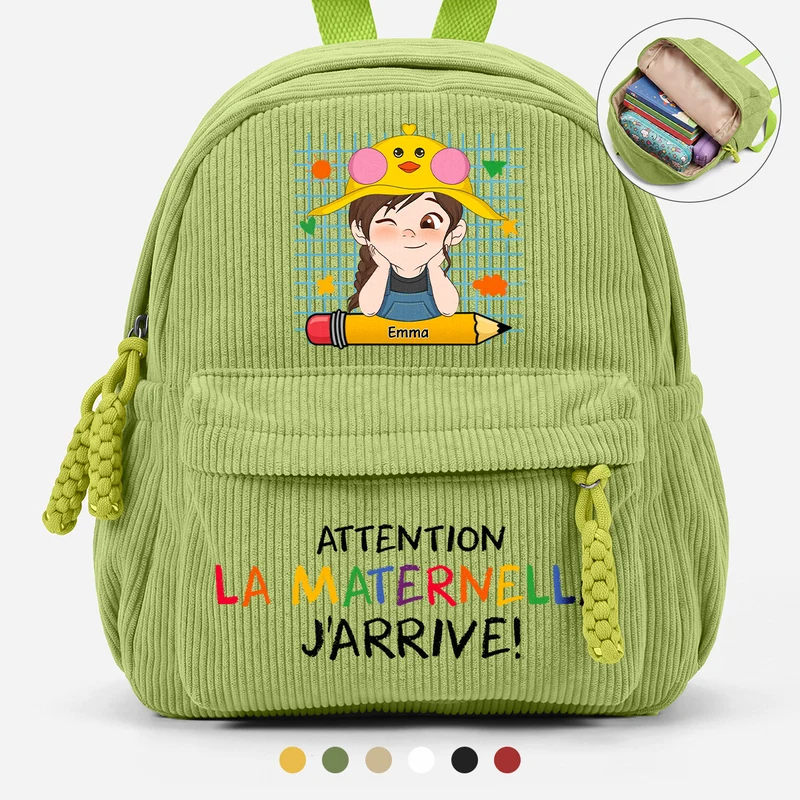 Attention La Maternelle - Sac À Dos Prénom Personnalisé Pour Enfant