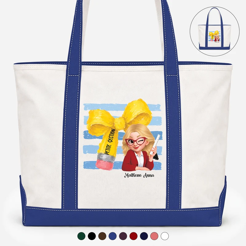 Cadeau Pour Maîtresse Maternelle - Tote Bag En Toile Personnalisé