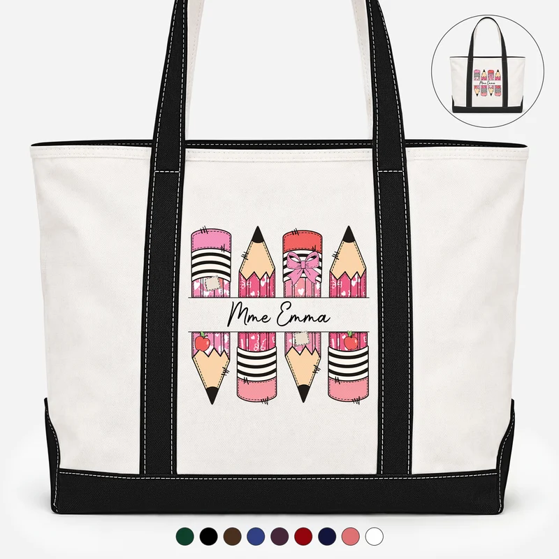 Cadeau Pour La Maîtresse - Tote Bag En Toile Personnalisé