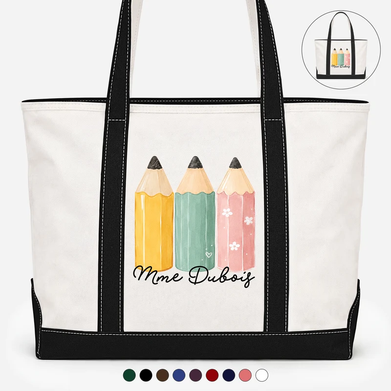 Cadeau Pour Professeur - Tote Bag En Toile Personnalisable