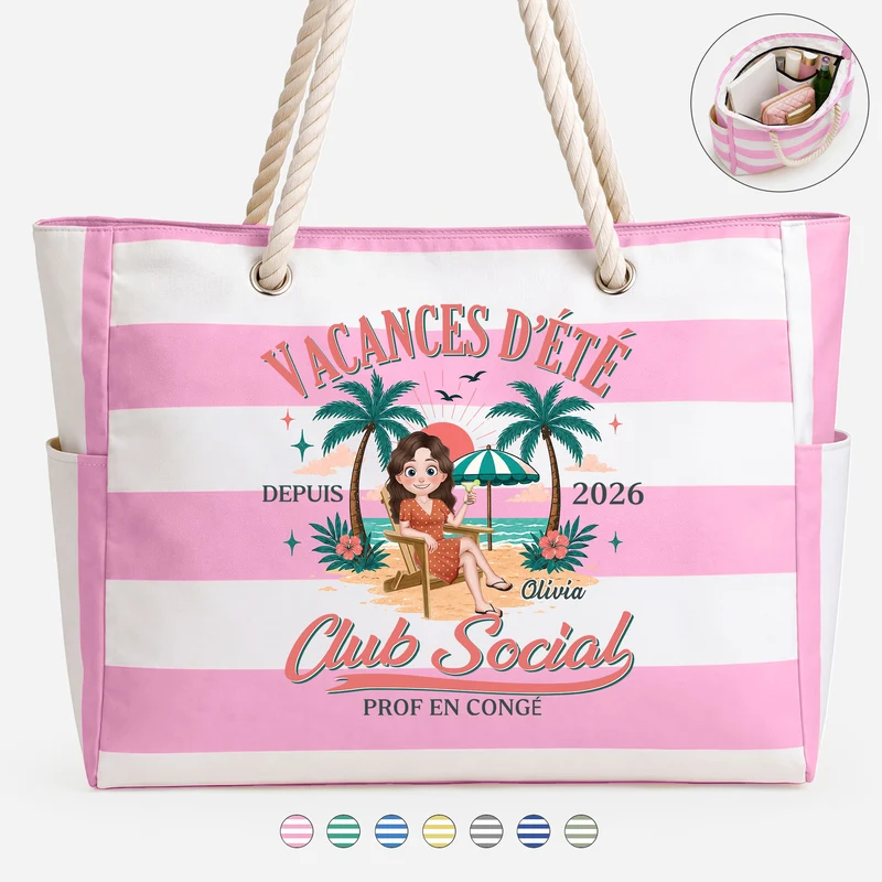 Vacances D’été - Sac De Plage Personnalisé Pour Professeur