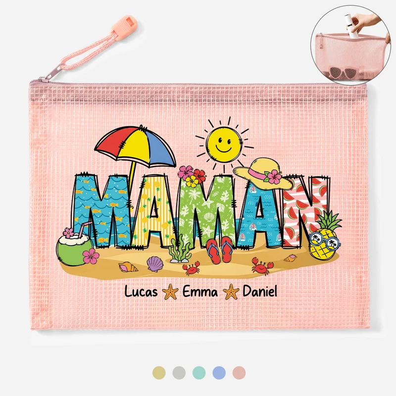 Maman Mamie Avec Enfant - Sac De Piscine Personnalisé Avec Prénom