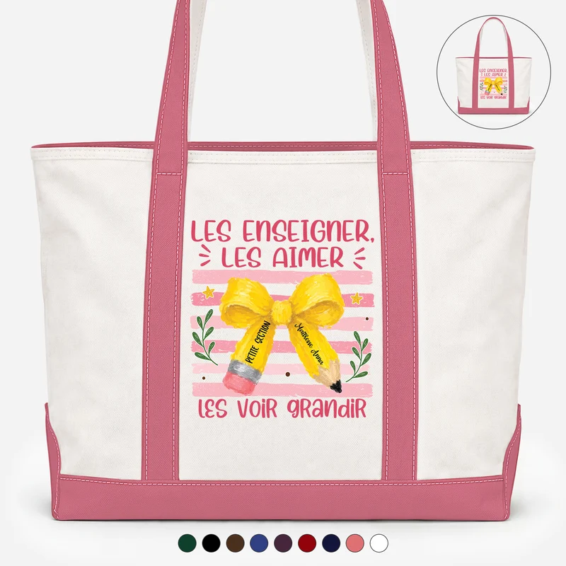 Les Voir Grandir - Sac Cabas En Toile Personnalisé Maîtresse