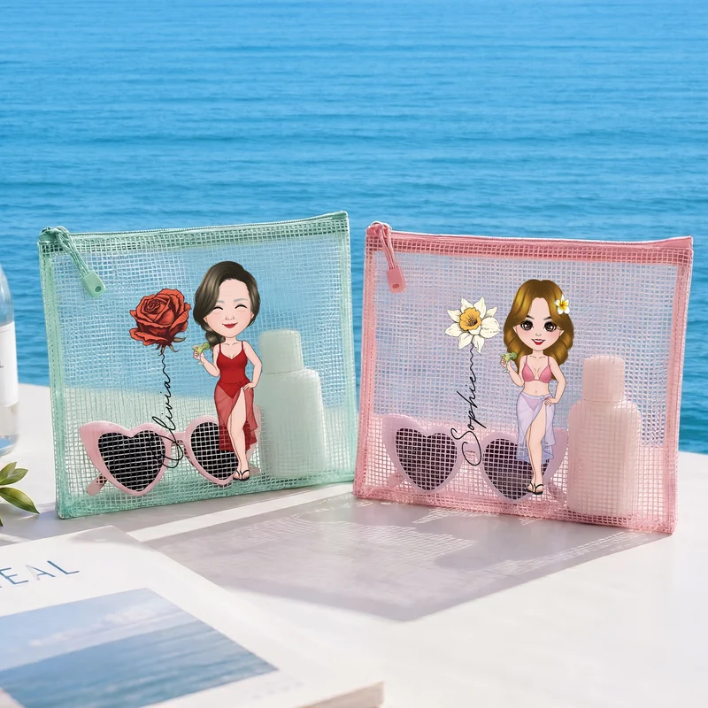 Cadeau Été Pour Femme Avec Fleur De Naissance - Sac De Piscine Personnalisé