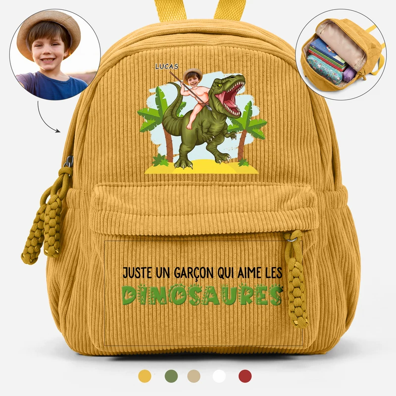 Qui Aime Les Dinosaures - Sac À Dos Personnalisé Enfant Avec Photo