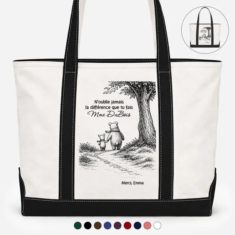 Merci Professeur - Sac Cabas En Toile Personnalisé