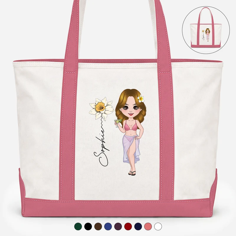 Cadeau Été Pour Femme - Sac Cabas En Toile Personnalisé