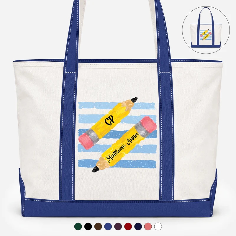Cadeau Maîtresse Maternelle - Tote Bag En Toile Personnalisé