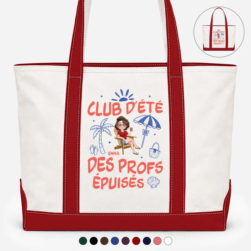 Club Des Profs Fatigués - Tote Bag En Toile Personnalisé Pour Été