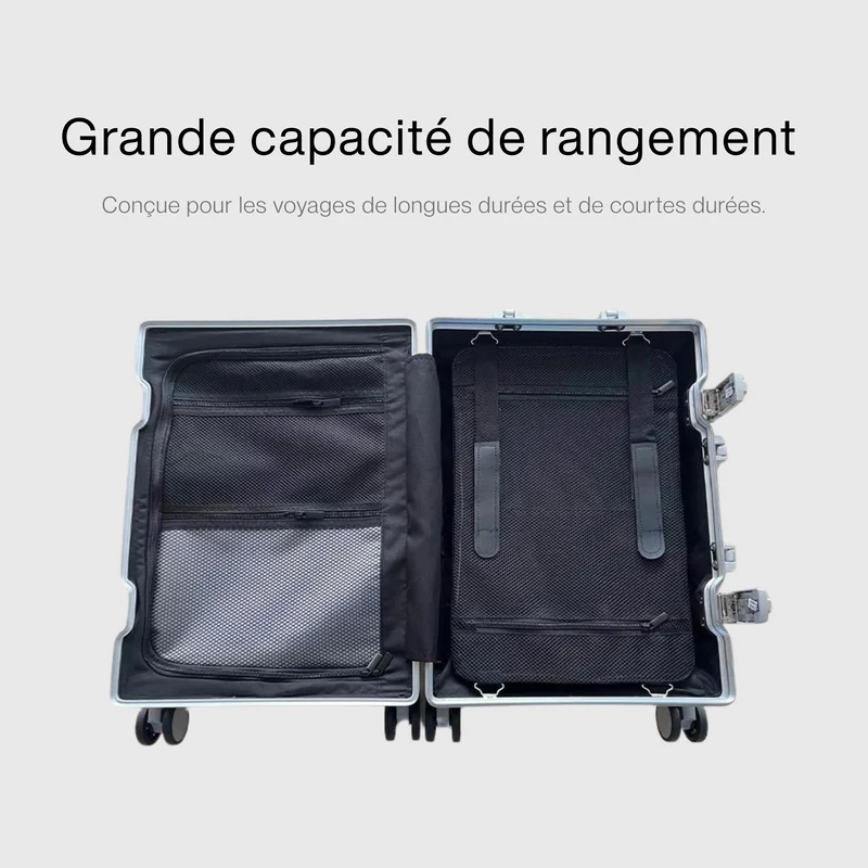 Valise de Voyage Rigide Aluminium | Sécurité Tsa, Roues Pivotantes