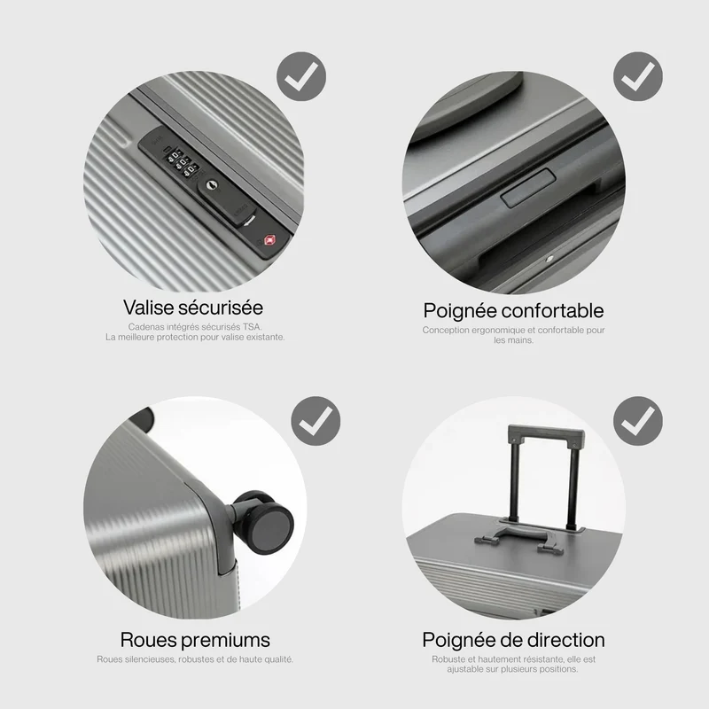 Valise Cabine Voyage Robuste | Composite Tricouche Durable