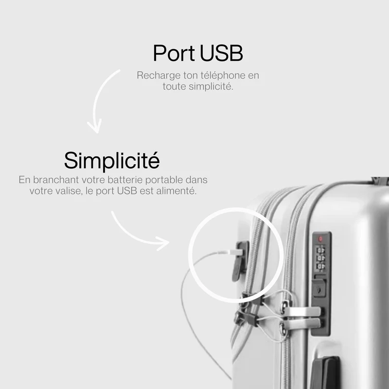 Valise Cabine Robuste Usb | Composite Tricouche Sécurisé
