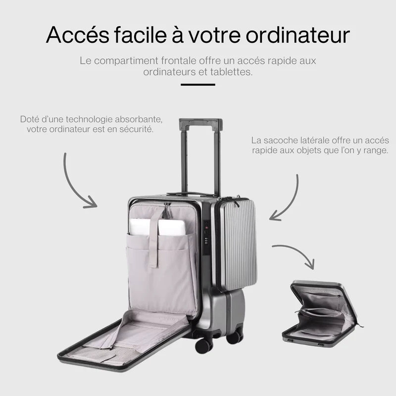 Valise Cabine Rigide Usb | Aluminium Haut de Gamme