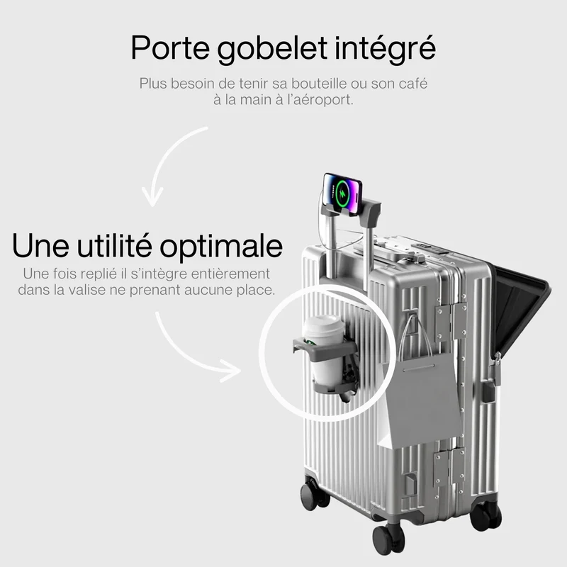 Valise Cabine Rigide 45l | Séparateurs Doubles et Port Usb