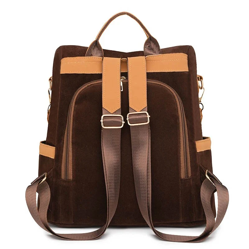 Nubuck sac antivol femme