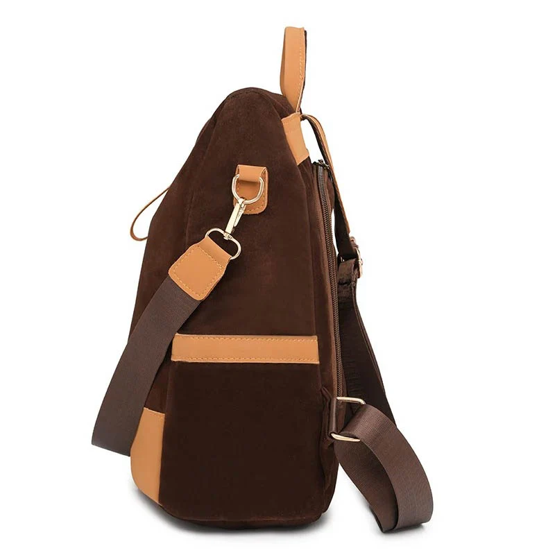 Nubuck sac antivol femme