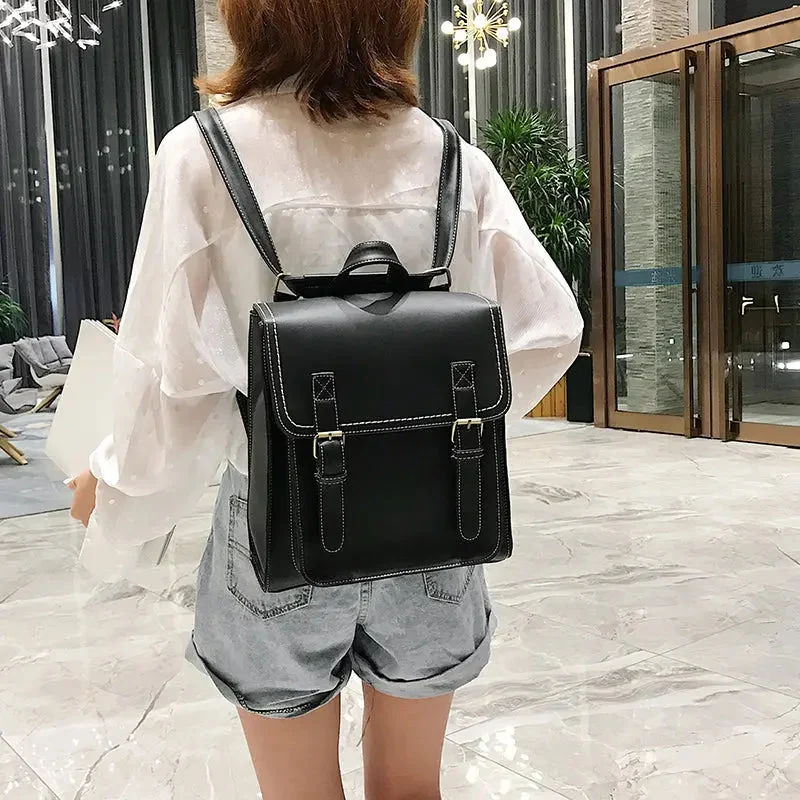 Sac à Dos Vintage Femme | Compartiments Multiples en Pu