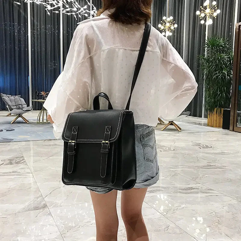Sac à Dos Vintage Femme | Compartiments Multiples en Pu
