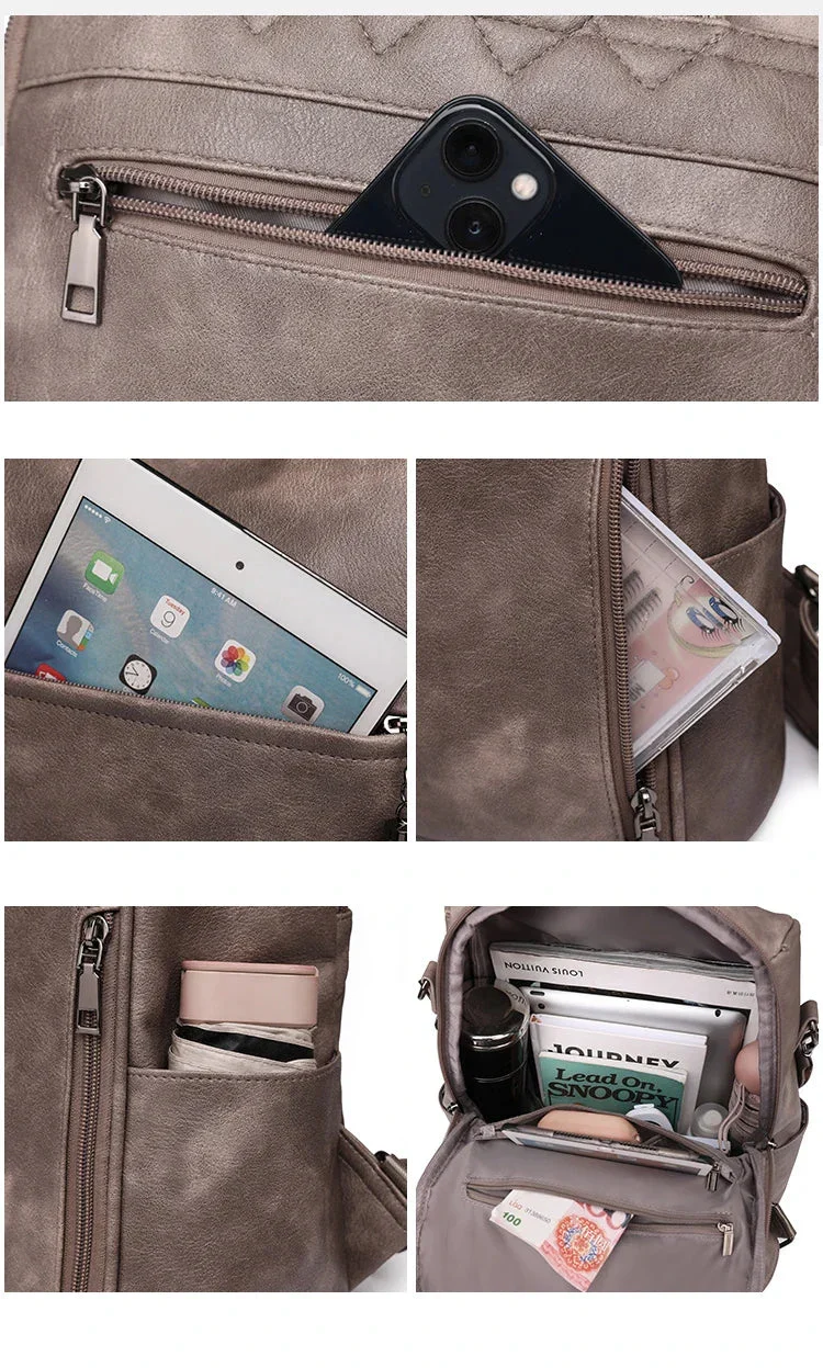 Sac à Dos Ville Femme Tendance | Bandoulière Amovible Pratique