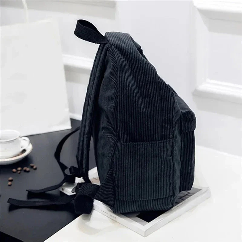 Sac à Dos Velours Côtelé | Poche Avant Zippée