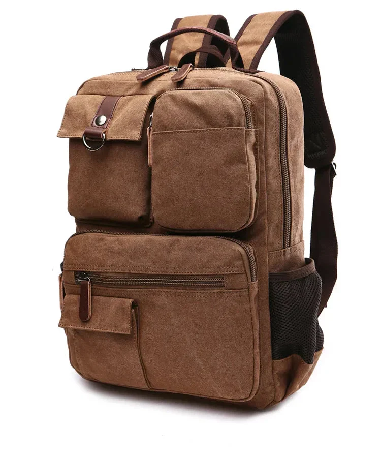 Sac à Dos Toile Vintage | Multi-Poches Rétro Canvas