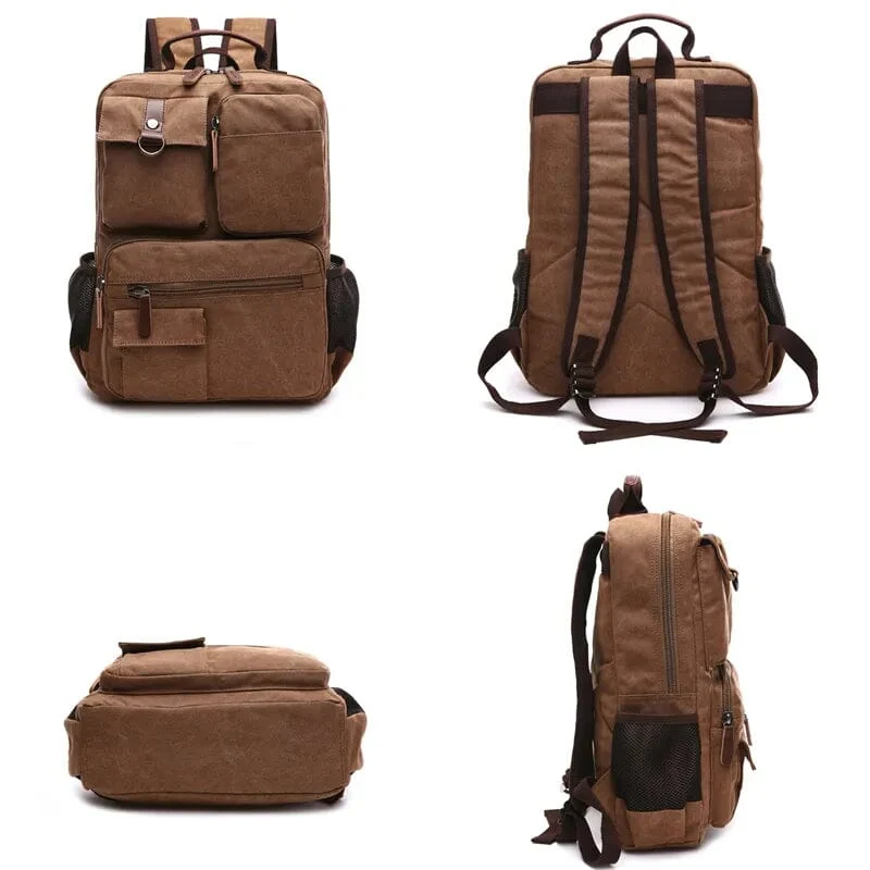 Sac à Dos Toile Vintage | Multi-Poches Rétro Canvas