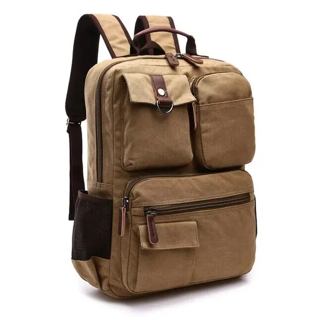 Sac à Dos Toile Vintage | Multi-Poches Rétro Canvas