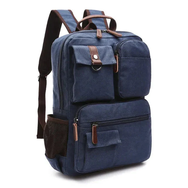 Sac à Dos Toile Vintage | Multi-Poches Rétro Canvas