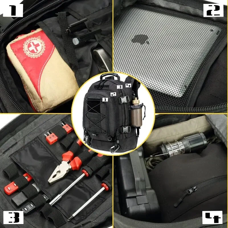 Sac à Dos Tactique 60l | Nylon 1000d Résistant