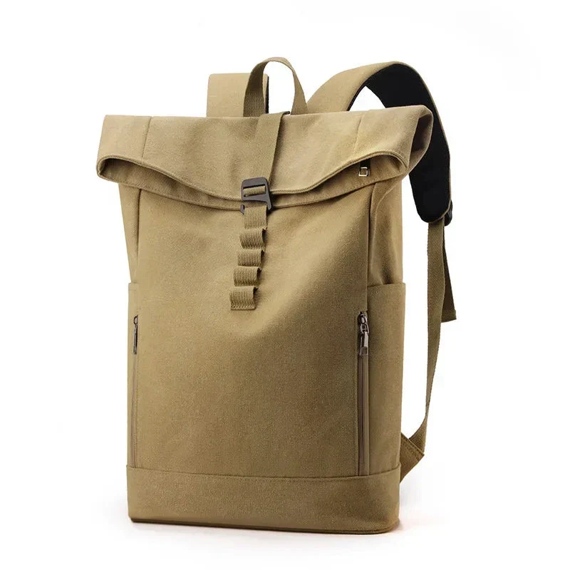 Sac à Dos Roll Top Toile | Compartiment Ajustable Sécurisé