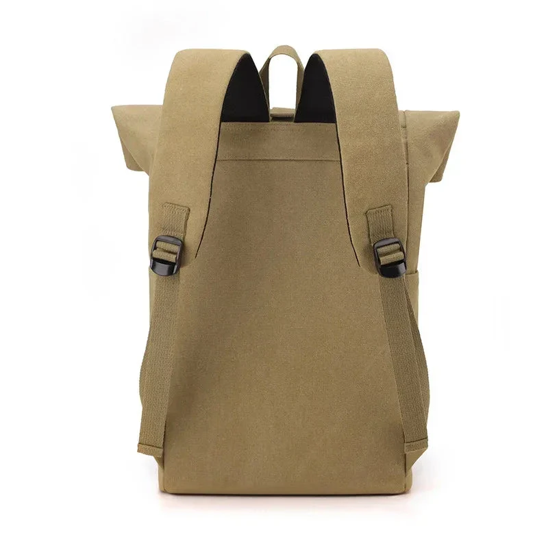 Sac à Dos Roll Top Toile | Compartiment Ajustable Sécurisé