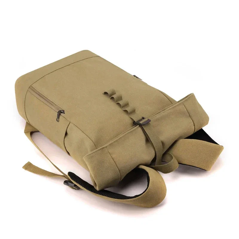 Sac à Dos Roll Top Toile | Compartiment Ajustable Sécurisé