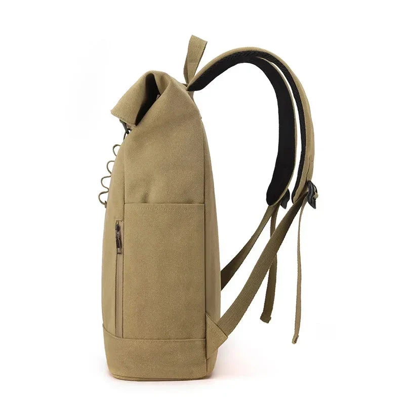 Sac à Dos Roll Top Toile | Compartiment Ajustable Sécurisé