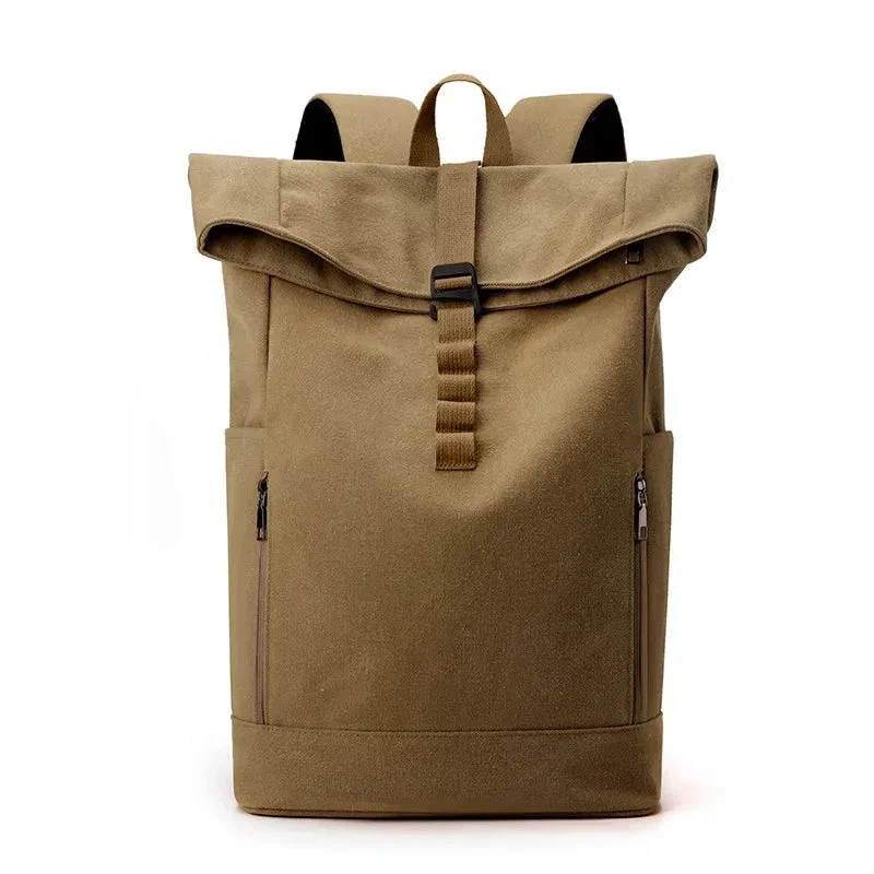 Sac à Dos Roll Top Toile | Compartiment Ajustable Sécurisé
