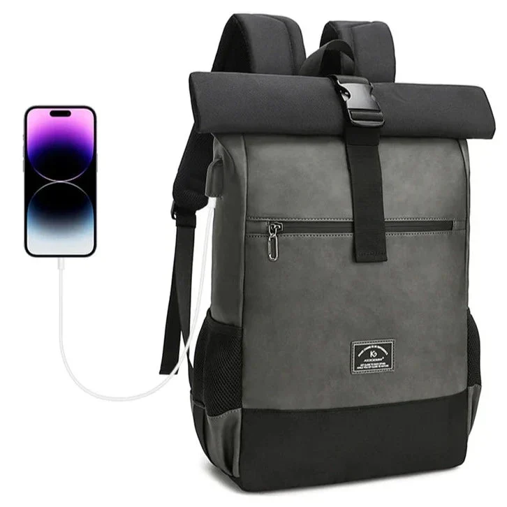 Sac à Dos Roll Top Imperméable | Capacité Extensible Antivol
