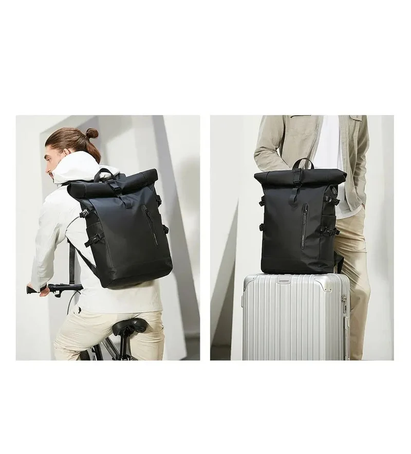 Sac à Dos Roll Top Homme | Tissu Imperméable Urbain