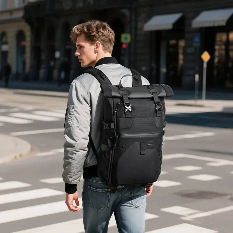 Sac à Dos Roll Top Homme | Taille Ajustable Sécurisée