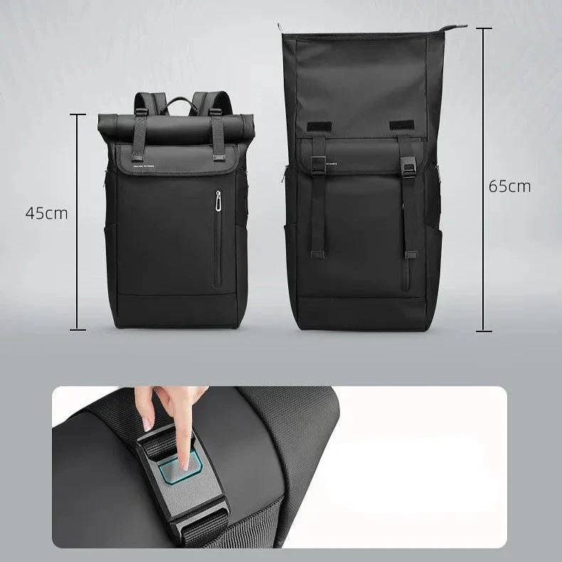 Sac à Dos Roll Top Homme | Compartiment Antivol Imperméable
