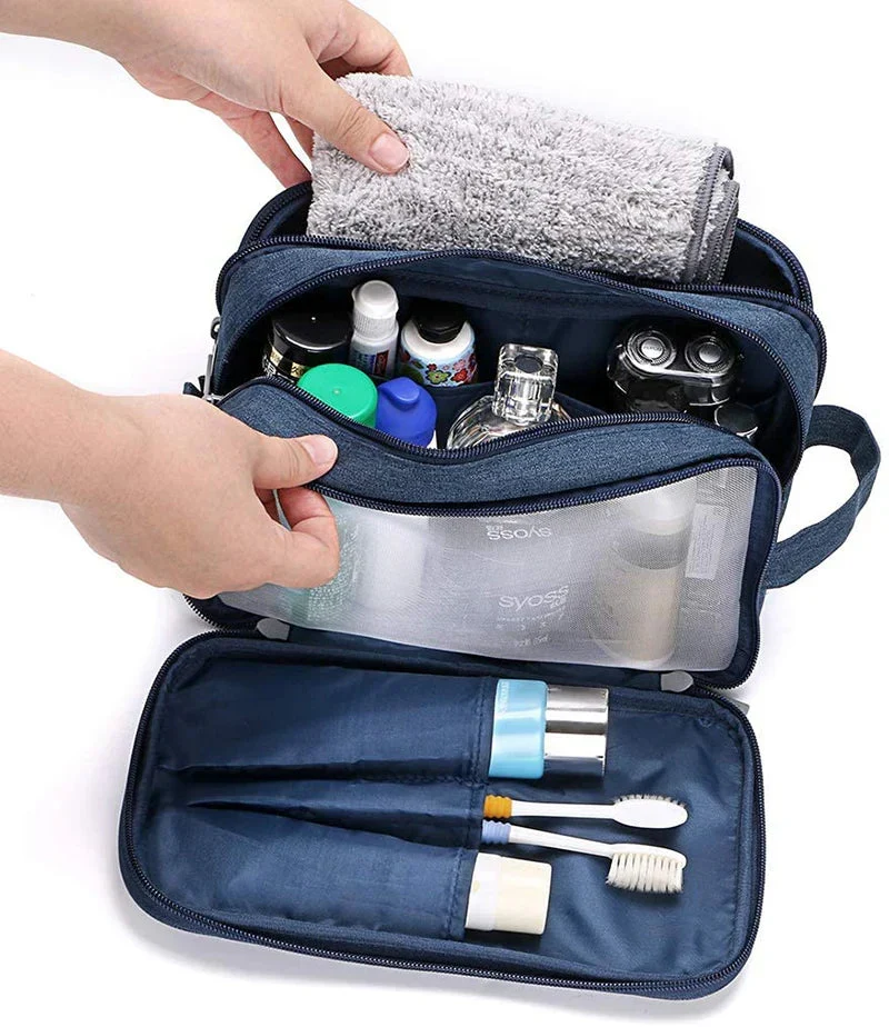 Trousse de Toilette Voyage Compartiments | Nylon Résistant et Pratique