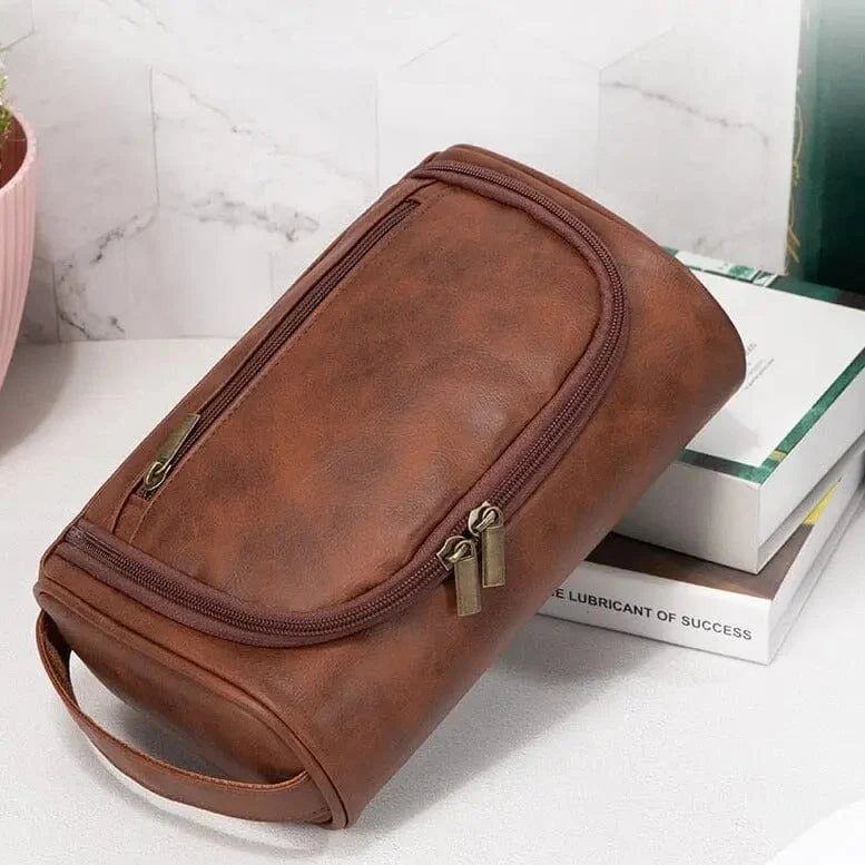 Trousse de Toilette Vintage Voyage | Matière Pu Zippée